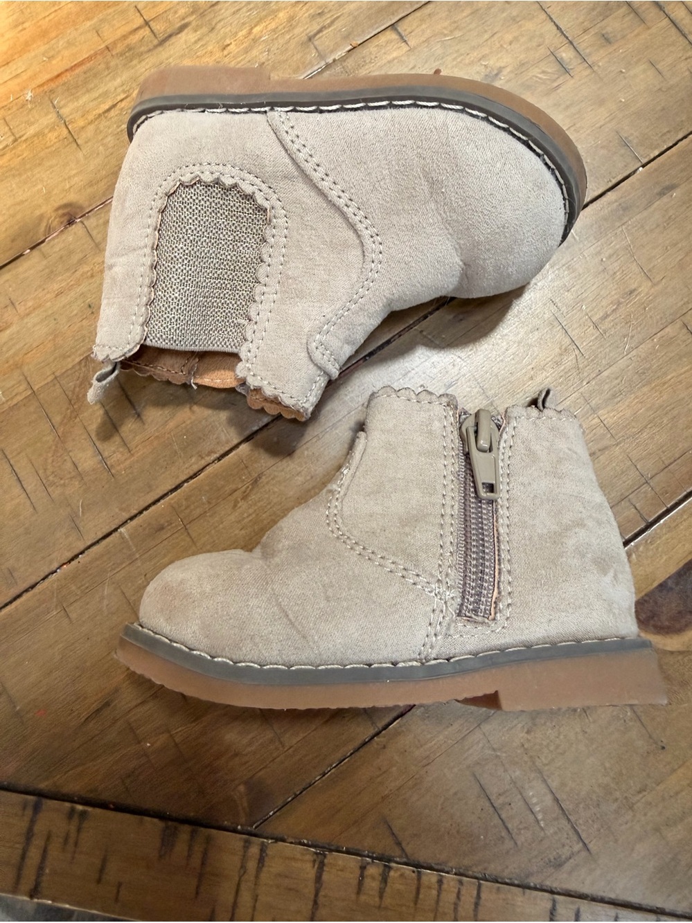 H&M Kids imitation Suede Zip & Elastic Ankle Boots - Beige